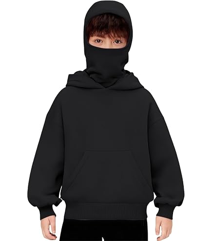 Men's Balaclava Zip Hoodie, Half Zip Balaclava Hoodie, Balaclava